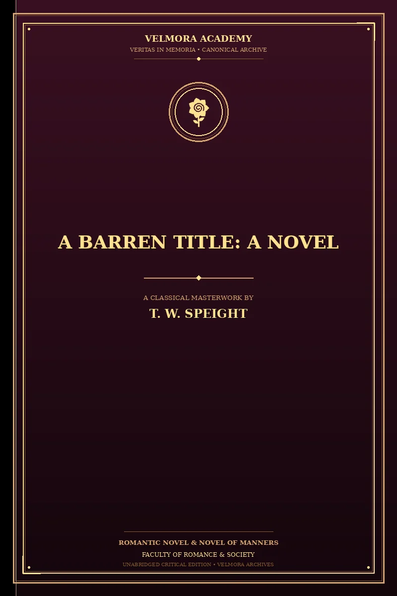 Cover of A Barren Title: A Novel