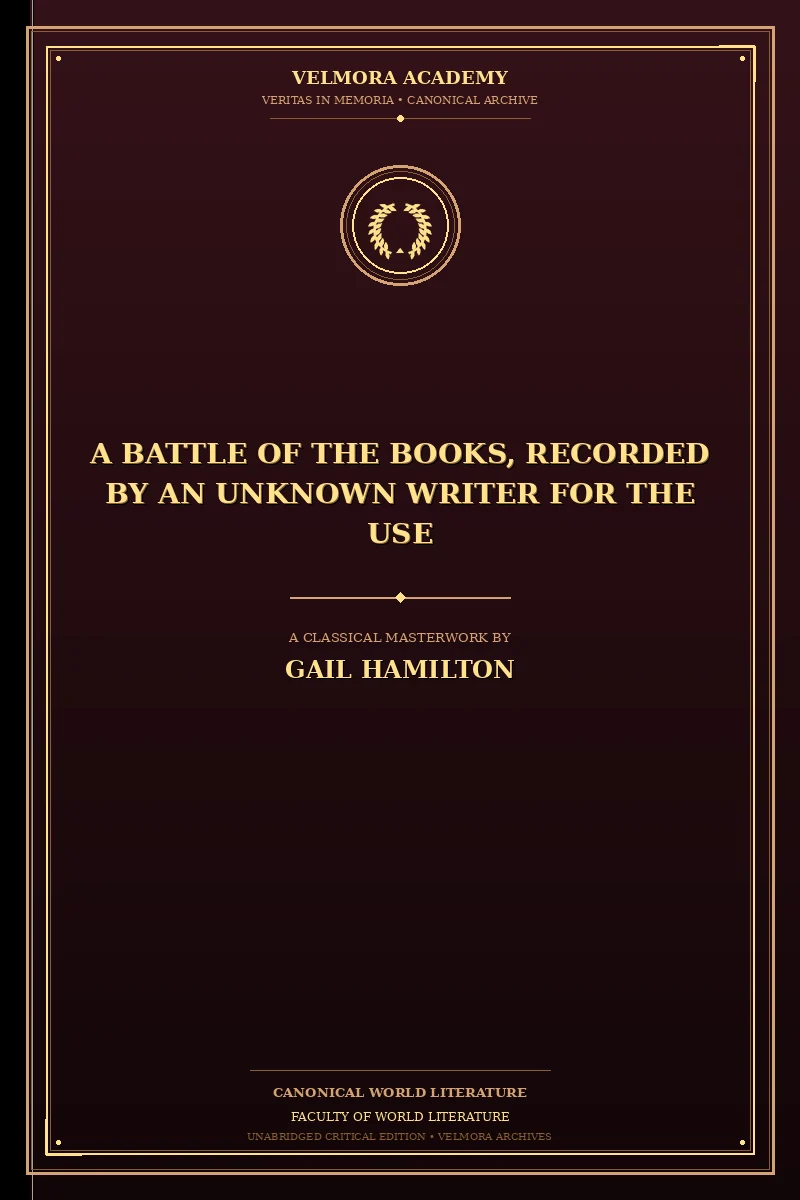 Cover of A Battle of the Books, Recorded by an Unknown Writer for the Use