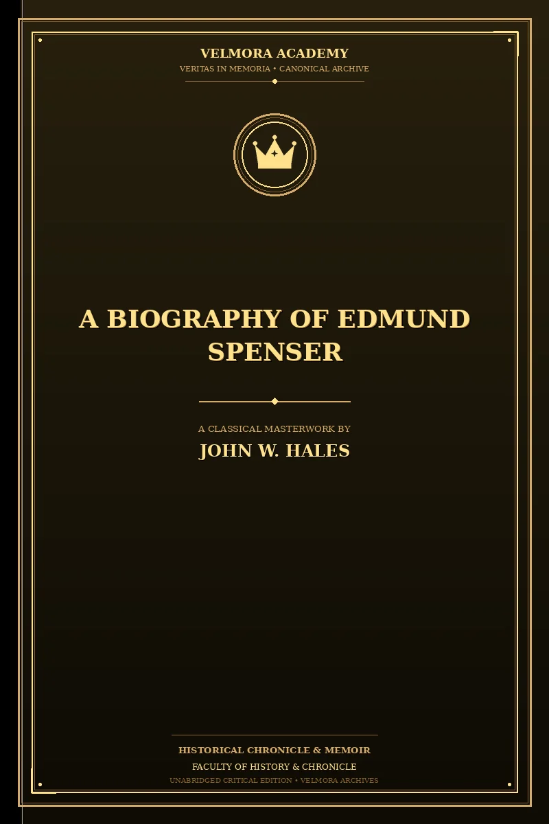Cover of A Biography of Edmund Spenser