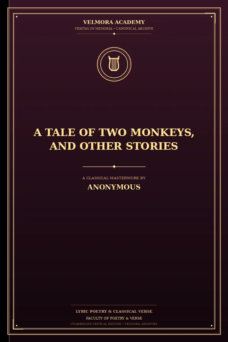 Cover of A Tale of Two Monkeys, and other stories
