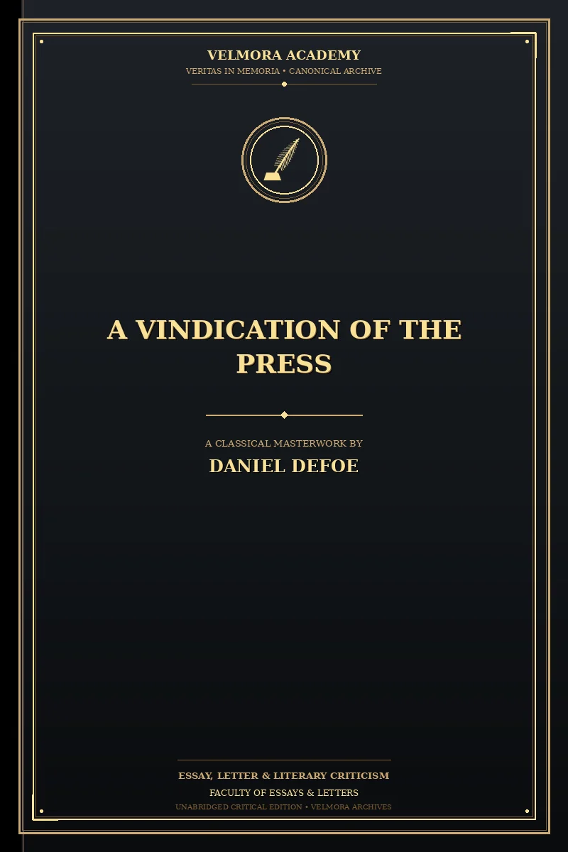 Cover of A Vindication of the Press