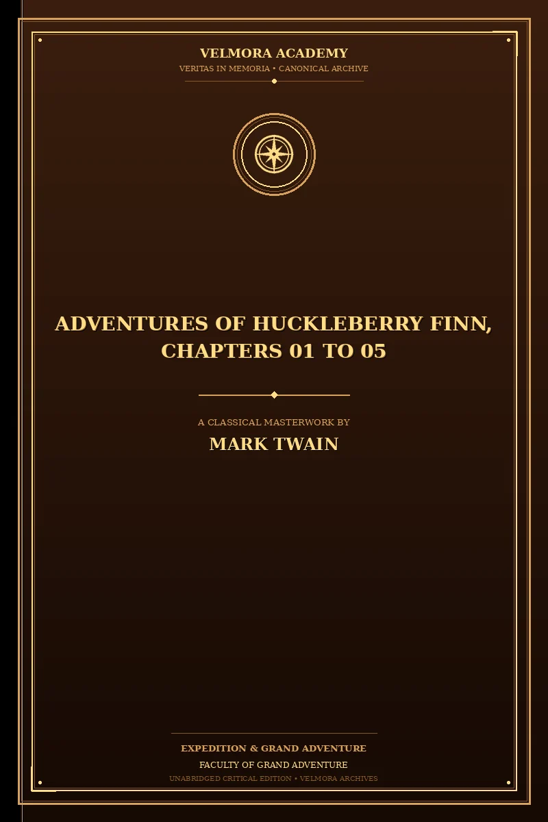 Cover of Adventures of Huckleberry Finn, Chapters 01 to 05