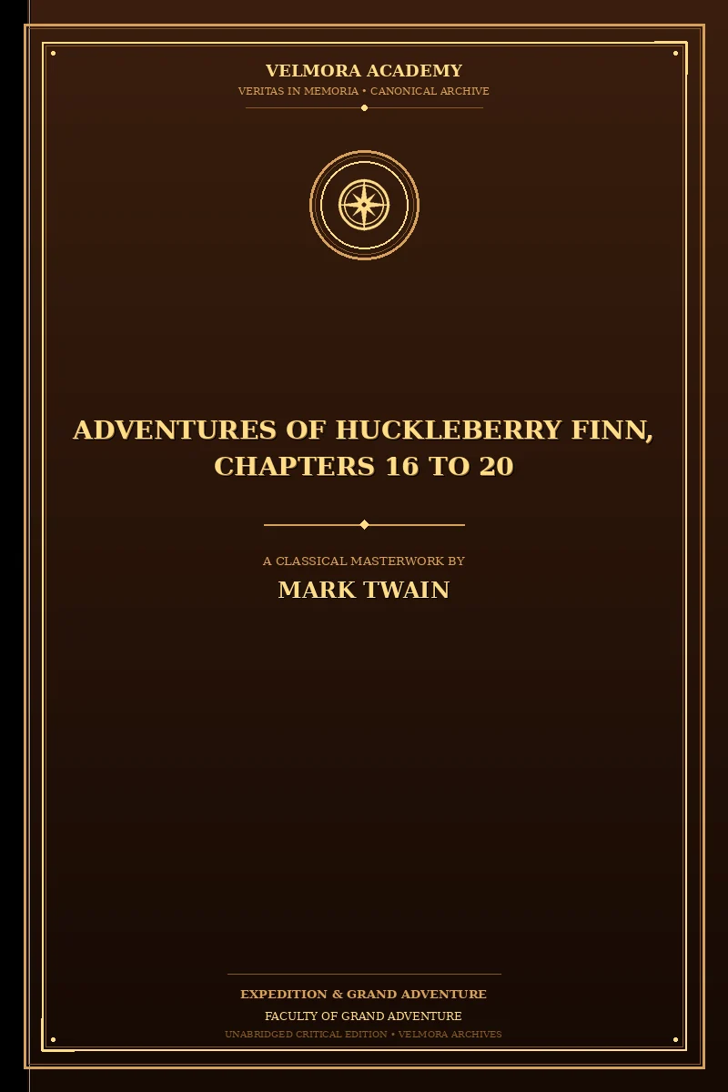 Cover of Adventures of Huckleberry Finn, Chapters 16 to 20