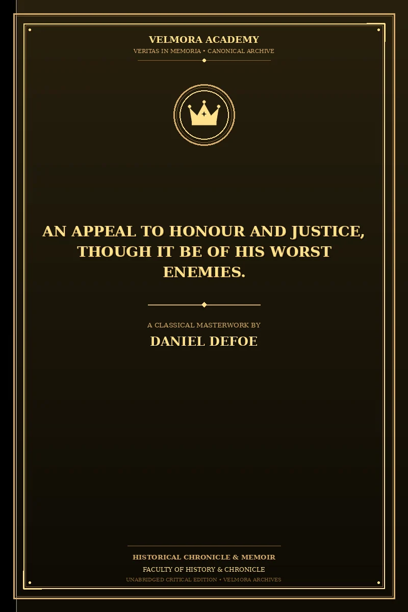 Cover of An Appeal to Honour and Justice, Though It Be of His Worst Enemies.