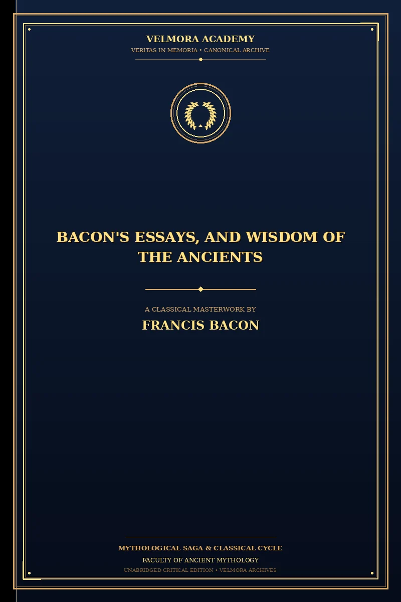 Cover of Bacon's Essays, and Wisdom of the Ancients