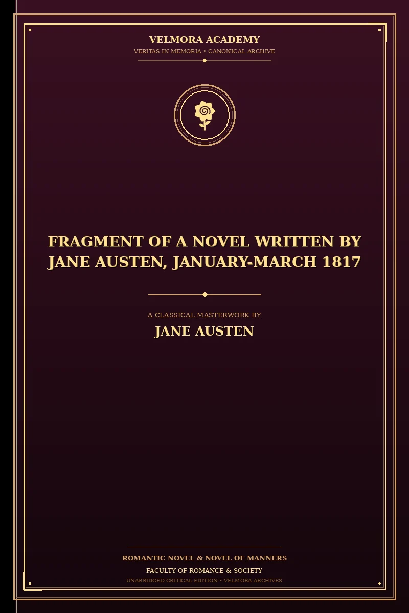 Cover of Fragment of a novel written by Jane Austen, January-March 1817
