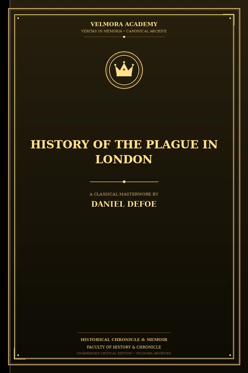 Cover of History of the Plague in London