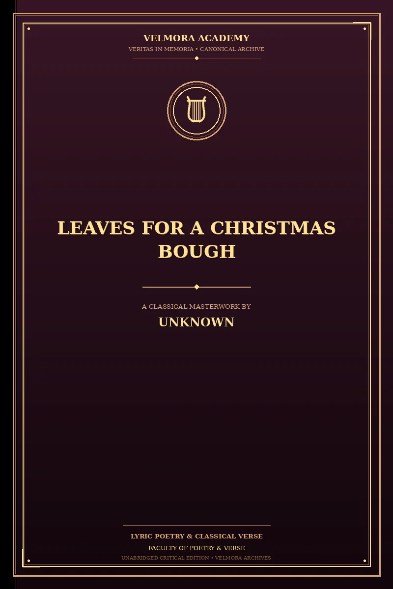 Cover of Leaves for a Christmas Bough