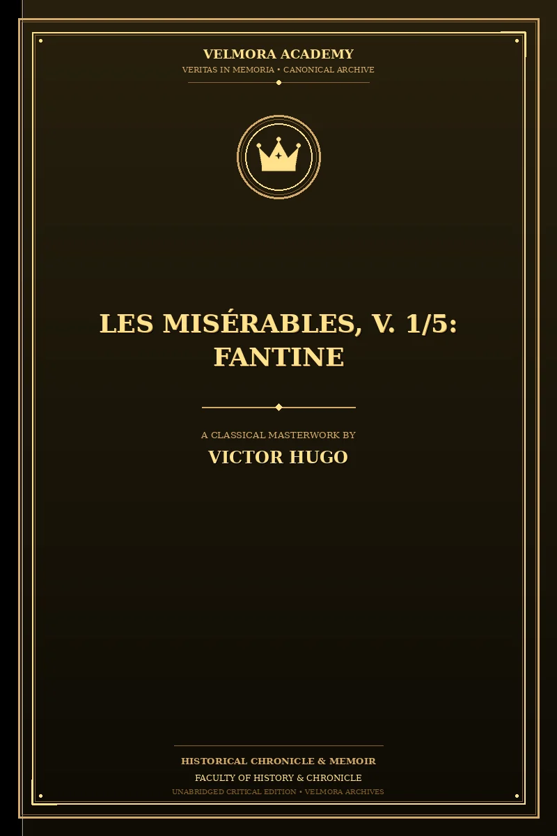 Cover of Les Misérables, V. 1/5: Fantine