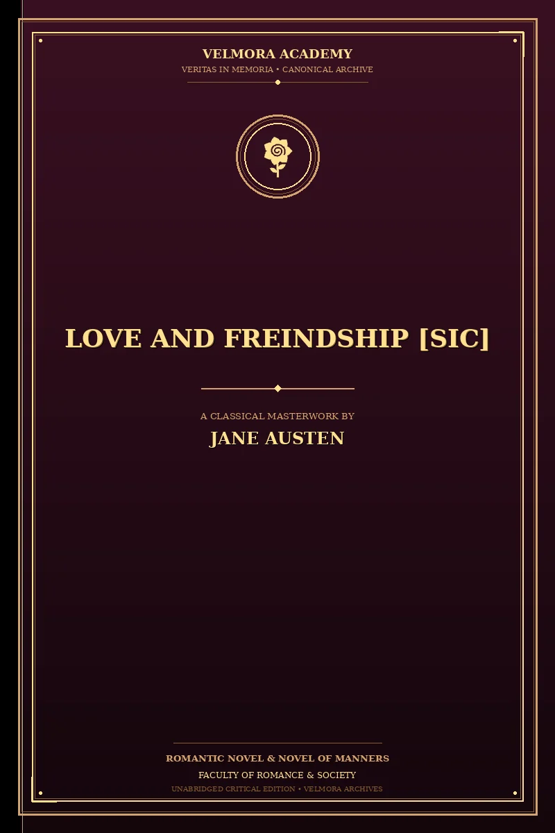 Cover of Love and Freindship [Sic]