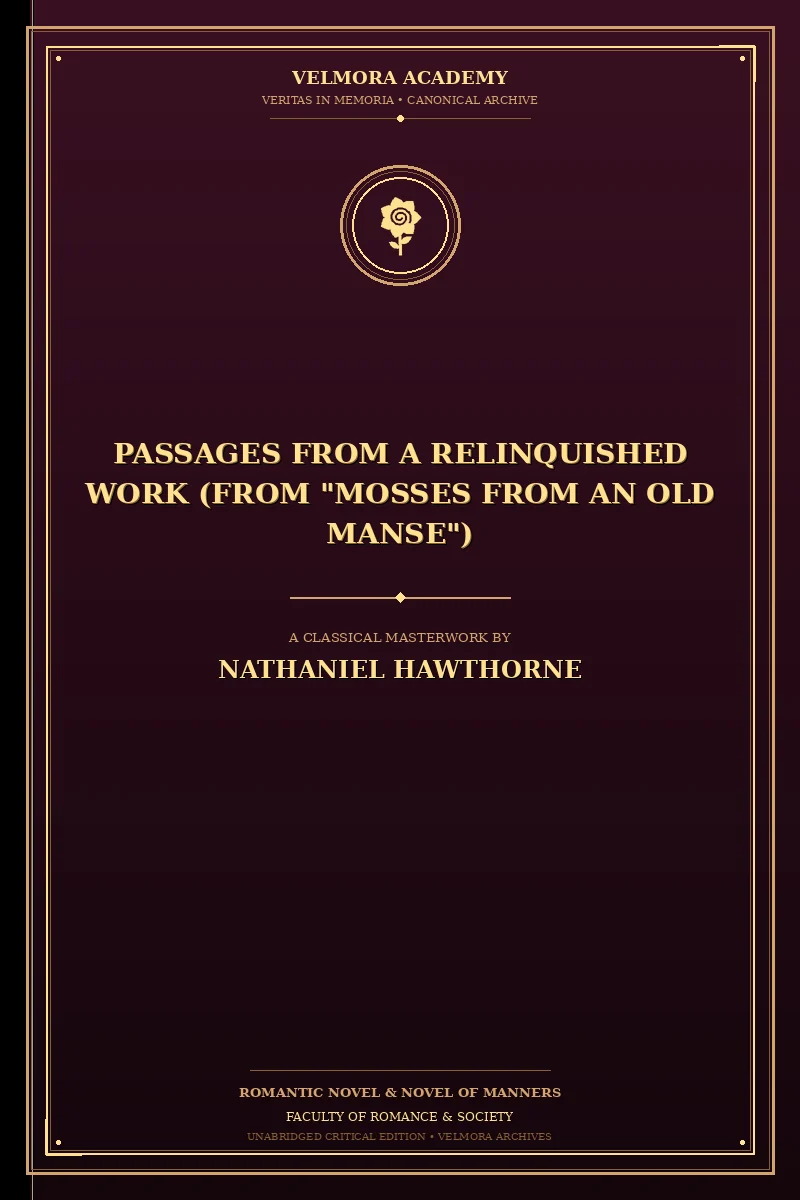 Cover of Passages from a Relinquished Work (From "Mosses from an Old Manse")