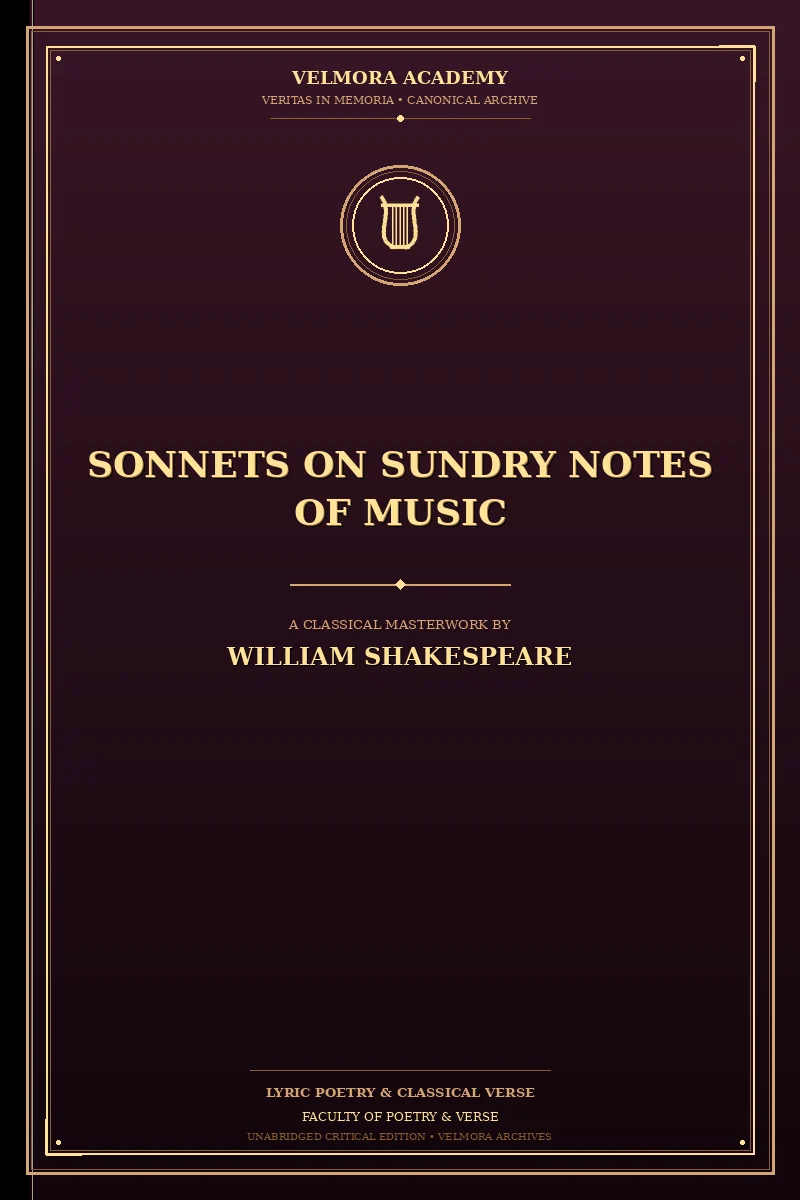 Cover of Sonnets on Sundry Notes of Music