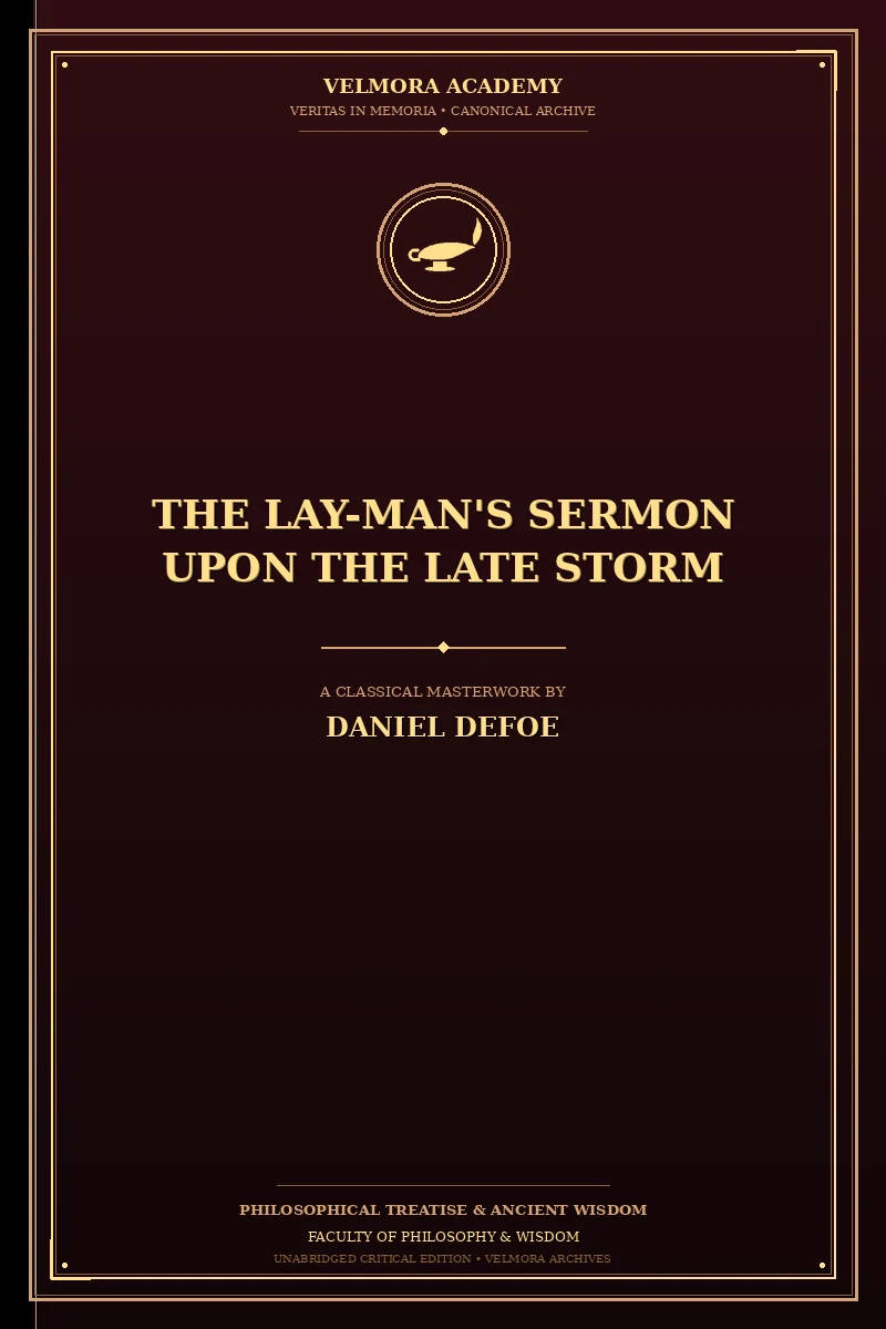 Cover of The Lay-Man's Sermon upon the Late Storm