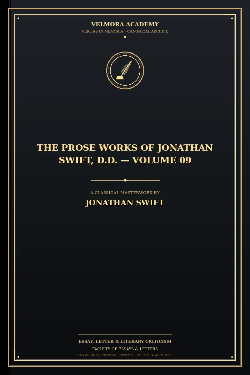 Cover of The Prose Works of Jonathan Swift, D.D. — Volume 09