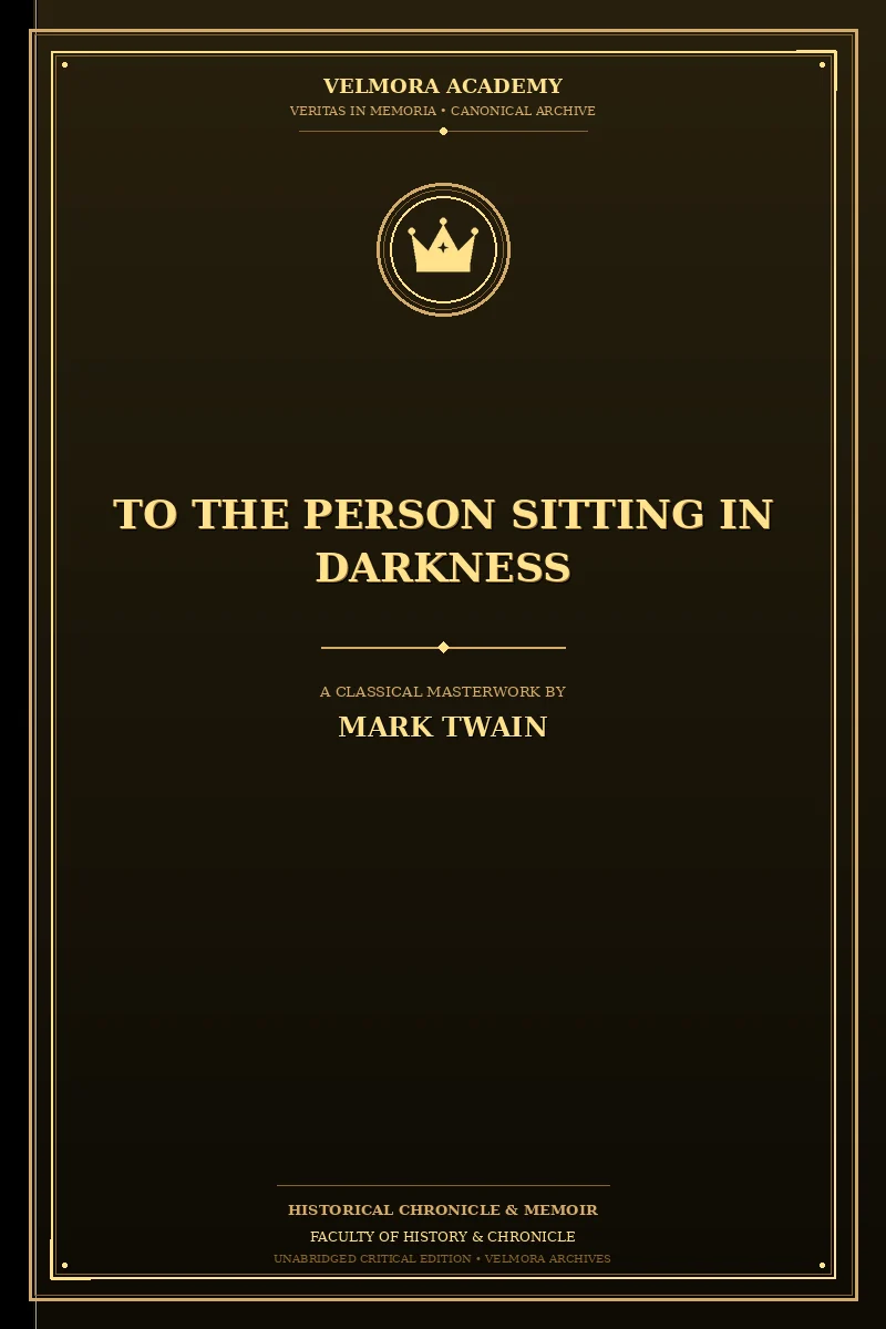 Cover of To the Person Sitting in Darkness