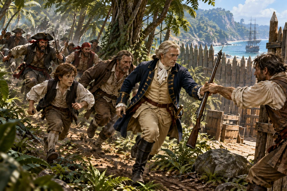 We made our best speed across the strip of wood that now divided us from the stockade, and at every step we…